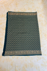 HOV Handloom Banarasi Crepe Silk Saree - Plain Body With Border - Green - 073