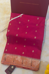 HOV EXCLUSIVE HANDLOOM PAITHANI SILK SAREE - SINGLE MUNIYA - Pink - 023