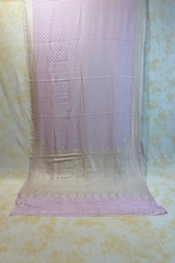 HOV Handloom Banarasi Crepe Silk Saree - Butidar Star All Over- Lilac - 077