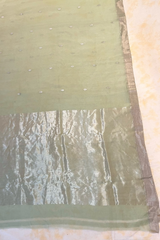 HOV HANDLOOM CHANDERI SAREE - SMALL LEAF - 101