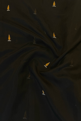 HOV HANDLOOM CHANDERI SAREE - GOLD LEAF - BLACK - 104