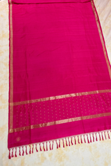 HOV Exclusive Pure Zari Handloom Banarasi Silk Saree - Pink Plain Silver Zari Kasturi - 034