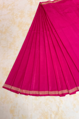 HOV Exclusive Pure Zari Handloom Banarasi Silk Saree - Pink Plain Silver Zari Kasturi - 034