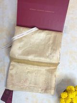 HOV HANDLOOM KADHUA BANARASI KATAN SILK SAREE - BUTIDAR - BEIGE - 110-02