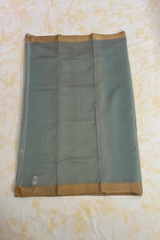 HOV Handloom Chanderi Cotton Silk Saree - Small Flower Blue - 030