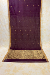 HOV Handloom Chanderi Cotton Silk Saree - Small Leaf - 028-02