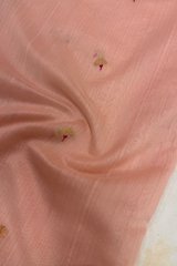 HOV Handloom Chanderi Cotton Silk Saree - Jaswandi Flower Pink - 031