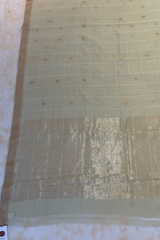 HOV HANDLOOM CHANDERI SAREE - LOTUS BUTA - CHECKS WITH ROUND BUTA - 103