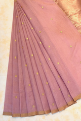 HOV HANDLOOM CHANDERI SAREE TISSUE - ROUND BUTA - 100