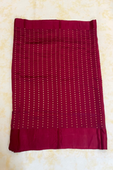 HOV Handloom Banarasi Katan Silk Saree - Butidar Kadhua - Big Rose Buta - Deep Red - 059