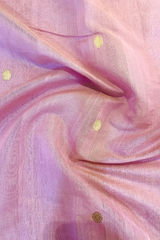 HOV HANDLOOM CHANDERI SAREE TISSUE - ROUND BUTA - 100