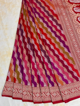 HOV EXCLUSIVE HANDLOOM BANARASI KATAN SILK SAREE - RED - RANGKAT - 114