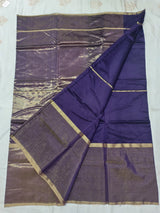 Handloom Chanderi Saree Skirt Border With Stripes Zari Pallu