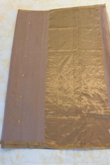 HOV HANDLOOM CHANDERI SAREE - TISSUE - ROUND BUTA - 100