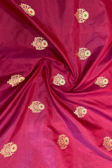 HOV Handloom Banarasi Katan Silk Saree - Butidar Kadhua - Deep Brown Minakari Green Pink- 061