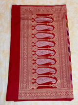 HOV EXCLUSIVE HANDLOOM BANARASI KATAN SILK SAREE - RED - RANGKAT - 114