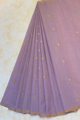 HOV HANDLOOM CHANDERI SAREE- TISSUE - ROUND BUTA - 100