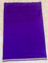 HOV EXCLUSIVE HANDLOOM BANARASI KATAN SILK SAREE - BLUE - CHAMELI BUTA SMALL BORDER - 112