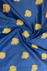 HOV Handloom Banarasi Katan Silk Saree - Butidar - Paisley Buta Blue Gold Border - 099