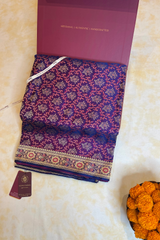 HOV Exclusive Pure Zari Handloom Banarasi Saree - Jaangla Purple - 033