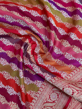 HOV EXCLUSIVE HANDLOOM BANARASI KATAN SILK SAREE - RED - RANGKAT - 114