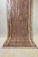 HOV Handloom Pure Zari Tissue Banarasi Katan Silk Saree - Butidar - Beige Kasturi - 087