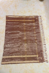 HOV Handloom Pure Zari Tissue Banarasi Katan Silk Saree - Butidar - Beige Kasturi - 087