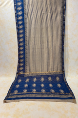 HOV Hand-Block Print Saree Zari Border - 005-01