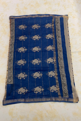 HOV Hand-Block Print Saree Zari Border - 005-01