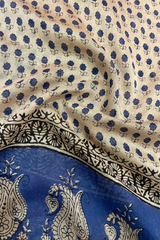 HOV Hand-Block Print Saree Zari Border - 005-01