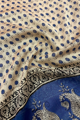 HOV Hand-Block Print Saree Zari Border - 005-01