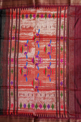 Handloom Paithani Silk Saree - Classic Pallu - Black