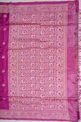 Real Zari Handloom Kadhua Banarasi Katan Silk Saree - Butidar - Purple Minedar