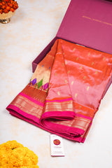 Handloom Paithani Silk Saree - Classic Pallu - Aboli