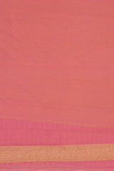 Handloom Georgette Banarasi Silk Saree - Striped - Pink