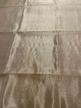 Handlooom Chanderi Silk Saree - Mini Round Buta With Red Mina - Gold