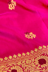 All Gold Zari Handloom Kadhua Banarasi Katan Silk Saree - Small Butidar - Chameli Buti