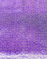 Handloom Banarasi Brocade Silk Fabric - Purple1