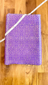 Handloom Banarasi Brocade Silk Fabric - Purple1