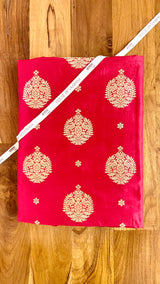 Handloom Banarasi Brocade Silk Fabric -Red