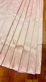 Handloom Banarasi Brocade Silk Fabric - Peach