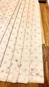 Handloom Banarasi Brocade Silk Fabric - Peach