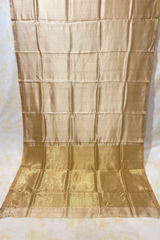 HOV Handloom Chanderi Silk Saree - Plain Zari Pallu Gold - 042-01-02