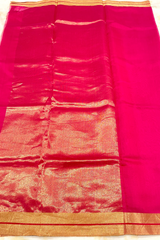 HOV Handloom Chanderi Cotton Silk Saree - Plain Zari Border - 018-03-04