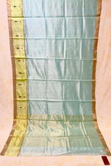 HOV Handloom Chanderi Silk Saree - Border Paisley Buta - Sky Blue - 54-02