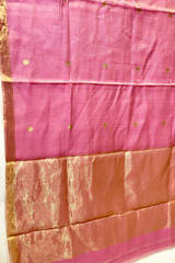 HOV Handloom Chanderi Half Tissue Saree - Round Buta - 003-01,04,013-