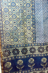 HOV Ajarakh Hand-Block Print Saree - Mul Cotton - 015