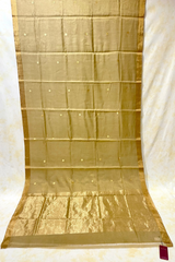 HOV Handloom Chanderi Half Tissue Saree - Round Buta - 004-01