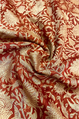 HOV Hand-Block Print Saree Small Border - 002-01-02