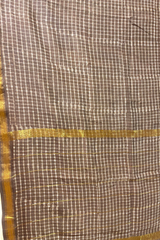 HOV Hand-Block Print Saree Zari Border - 011-01